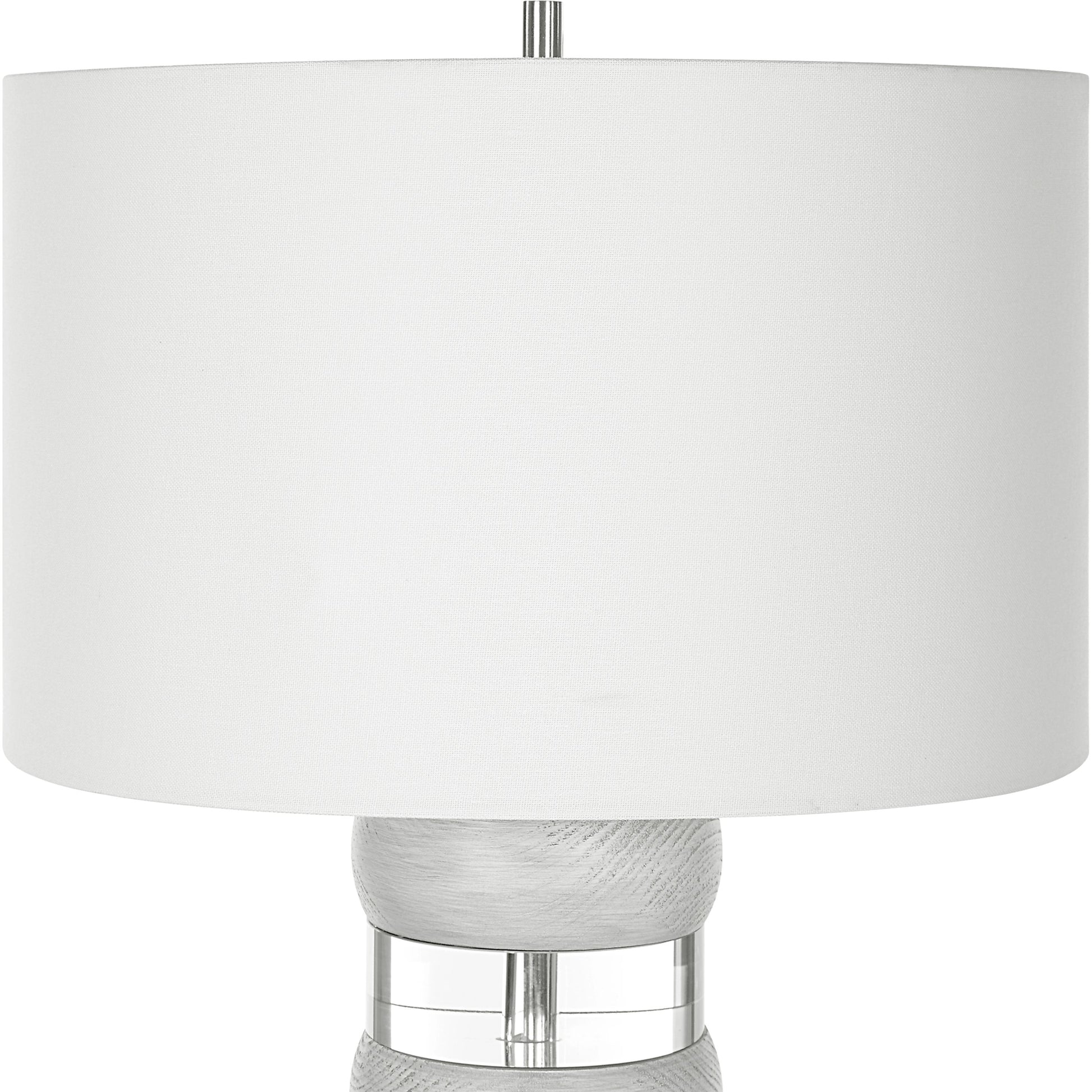 Band Together Table Lamp by Uttermost in bleach wood, nickel. Made from crystal, wood, iron, fabric in a modern style.