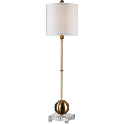 Laton Brass Buffet Lamp by Uttermost. Made from metal, crystal in a modern style.