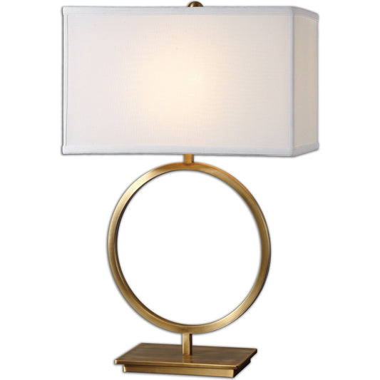 Duara Circle Table Lamp by Uttermost. Made from metal in a modern style.