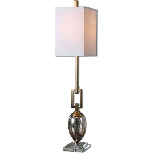 Copeland Mercury Glass Buffet Lamp by Uttermost. Made from metal, crystal, glass in a modern style.