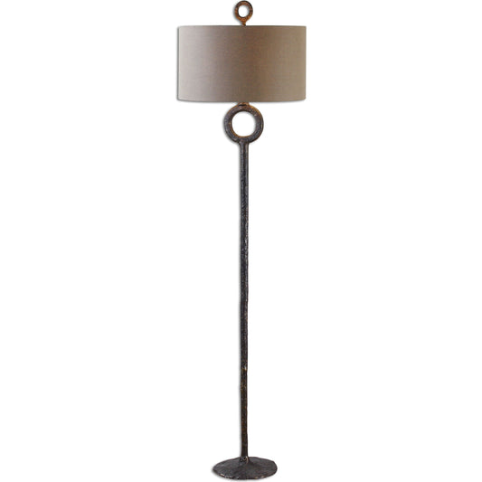 Ferro Cast Iron Floor Lamp by Uttermost in iron. Made from cast iron in a modern style.