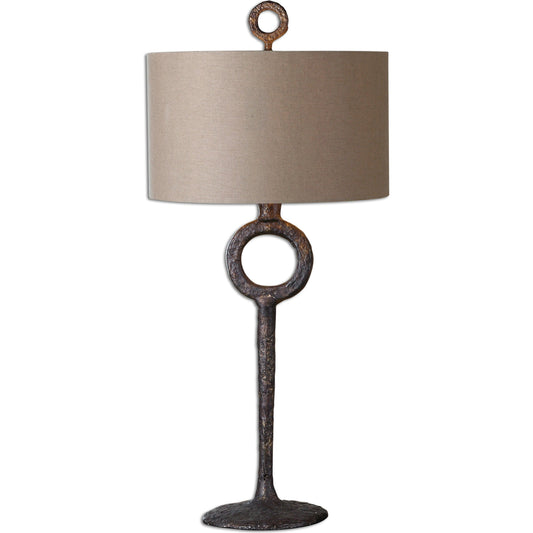 Ferro Cast Iron Table Lamp by Uttermost in iron. Made from cast iron in a modern style.