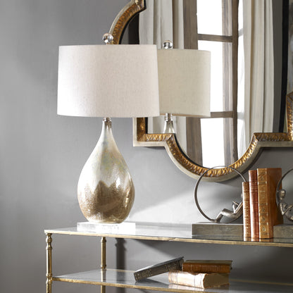 Flavian Glazed Ceramic Lamp by Uttermost. Made from crystal, ceramic in a modern style.
