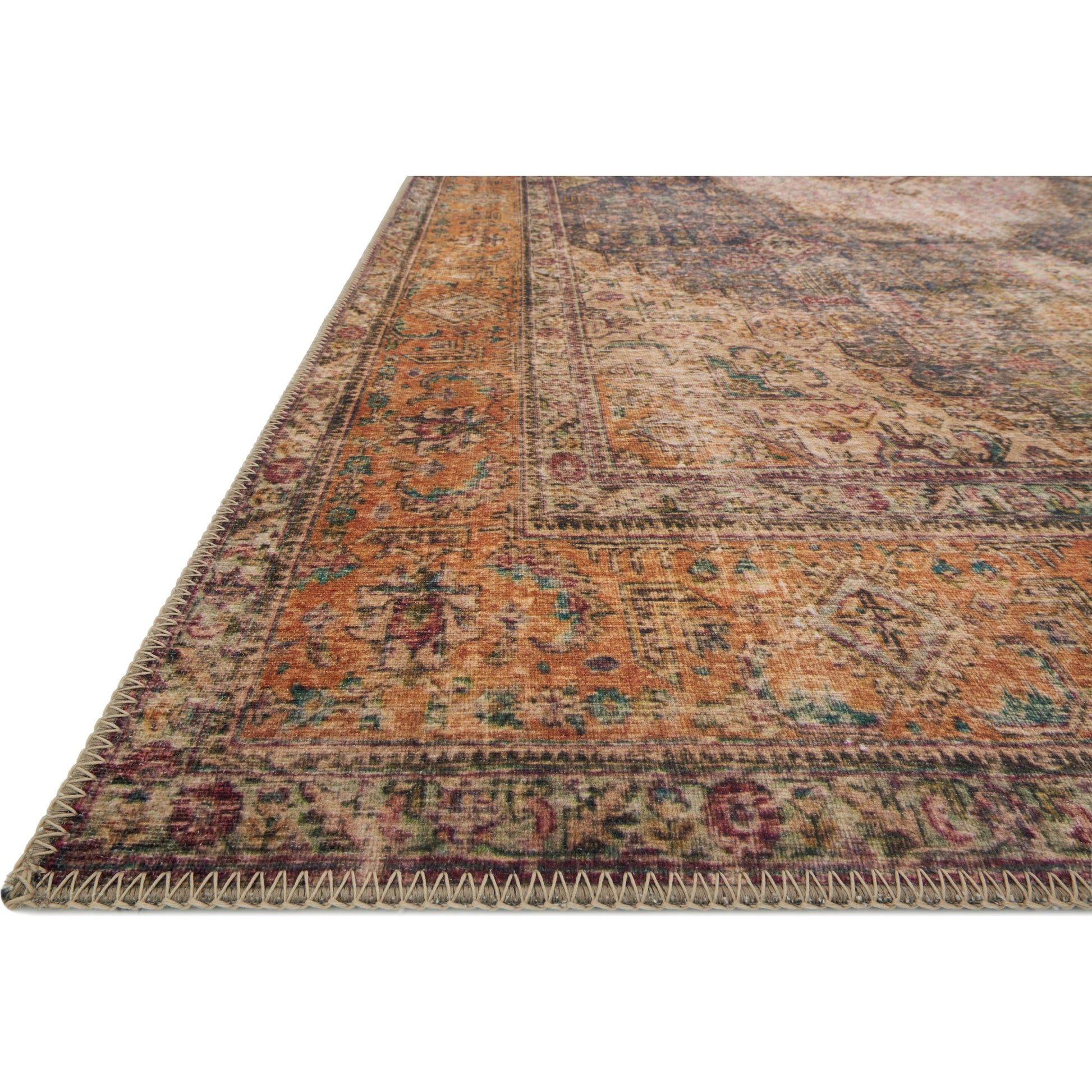 Loren LQ-02 Rug by Loloi in plum, multi. Made from 100% polyester in a rustic style.