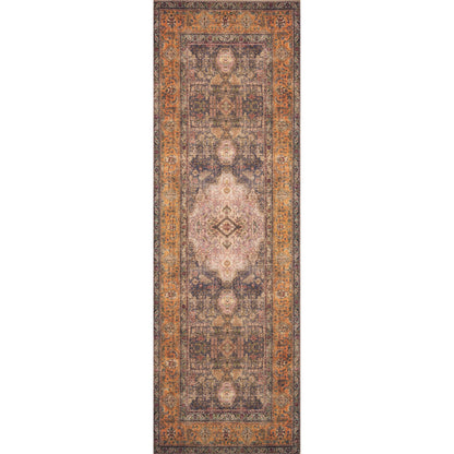 Loren LQ-02 Rug by Loloi in plum, multi. Made from 100% polyester in a rustic style.
