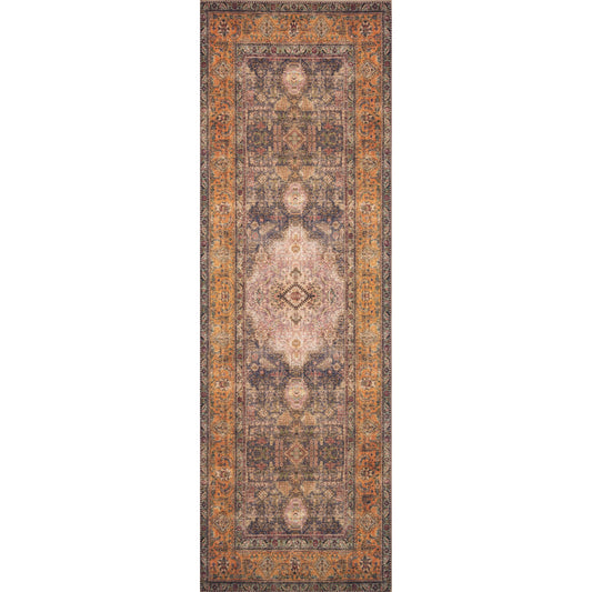Loren LQ-02 Rug by Loloi in plum, multi. Made from 100% polyester in a rustic style.