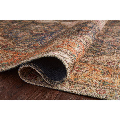 Loren LQ-02 Rug by Loloi in plum, multi. Made from 100% polyester in a rustic style.