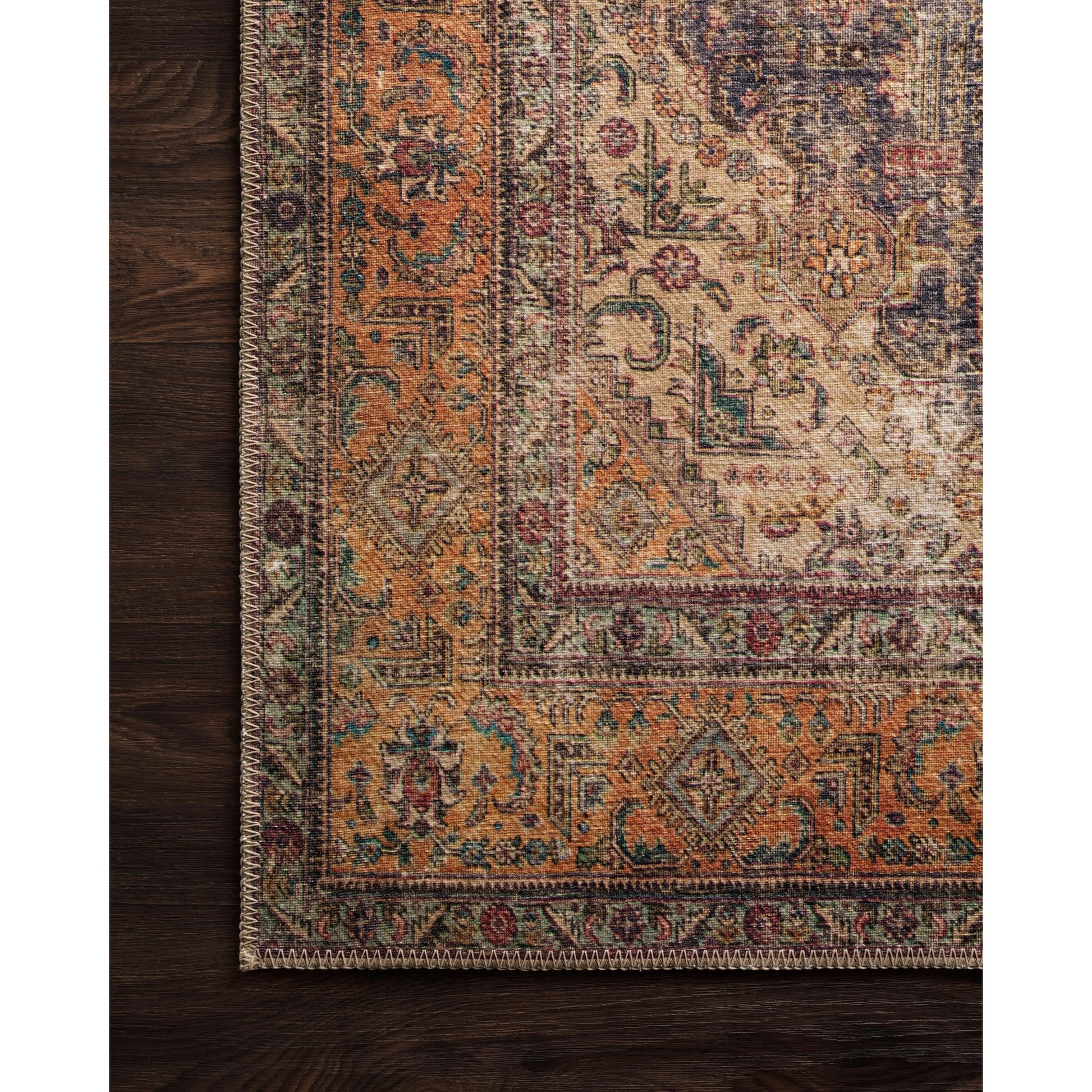 Loren LQ-02 Rug by Loloi in plum, multi. Made from 100% polyester in a rustic style.