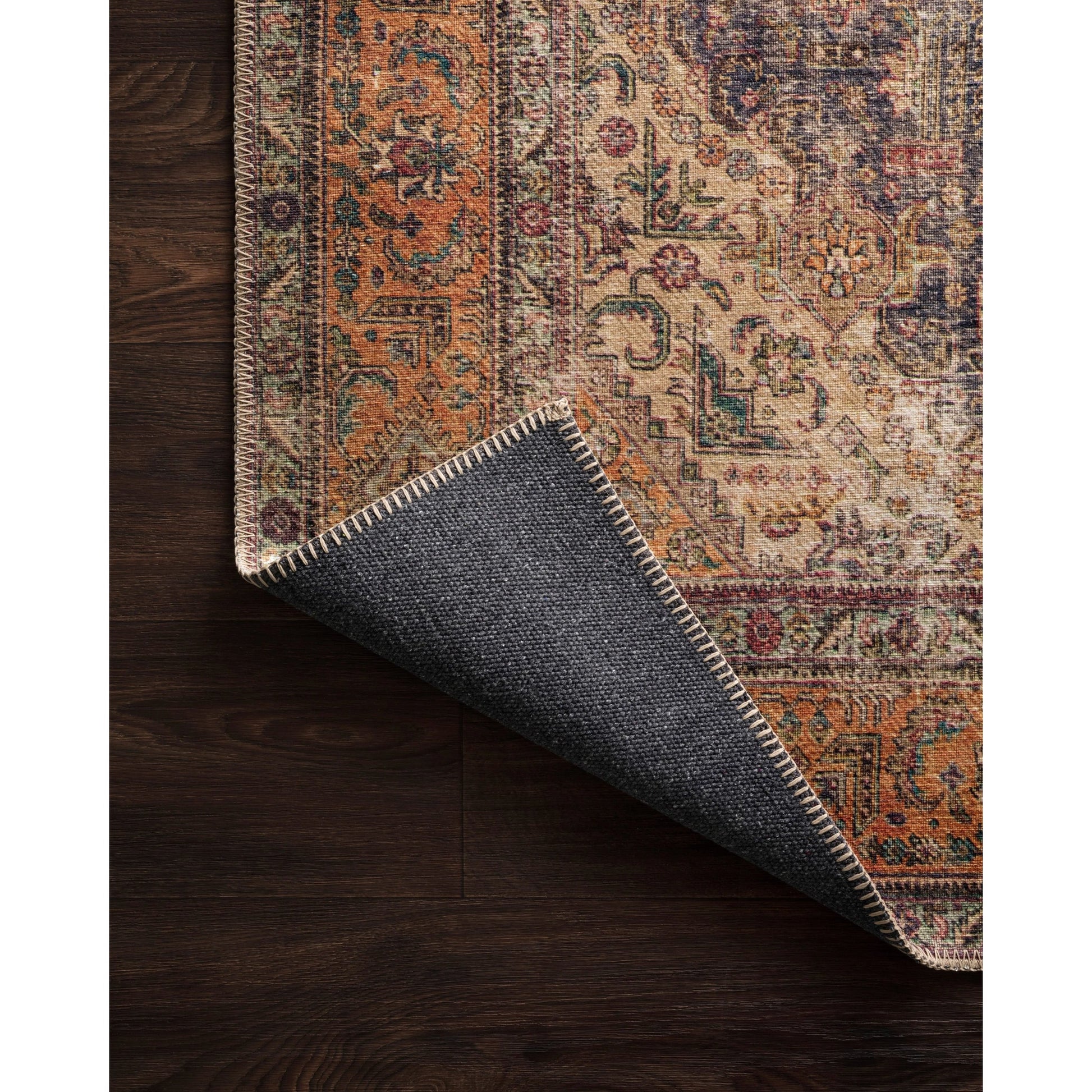 Loren LQ-02 Rug by Loloi in plum, multi. Made from 100% polyester in a rustic style.