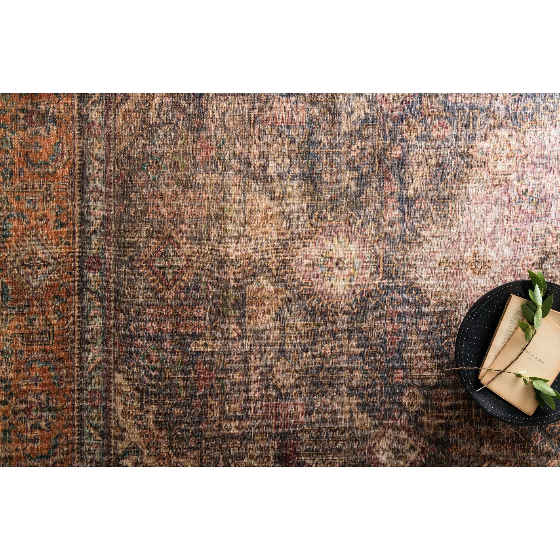 Loren LQ-02 Rug by Loloi in plum, multi. Made from 100% polyester in a rustic style.