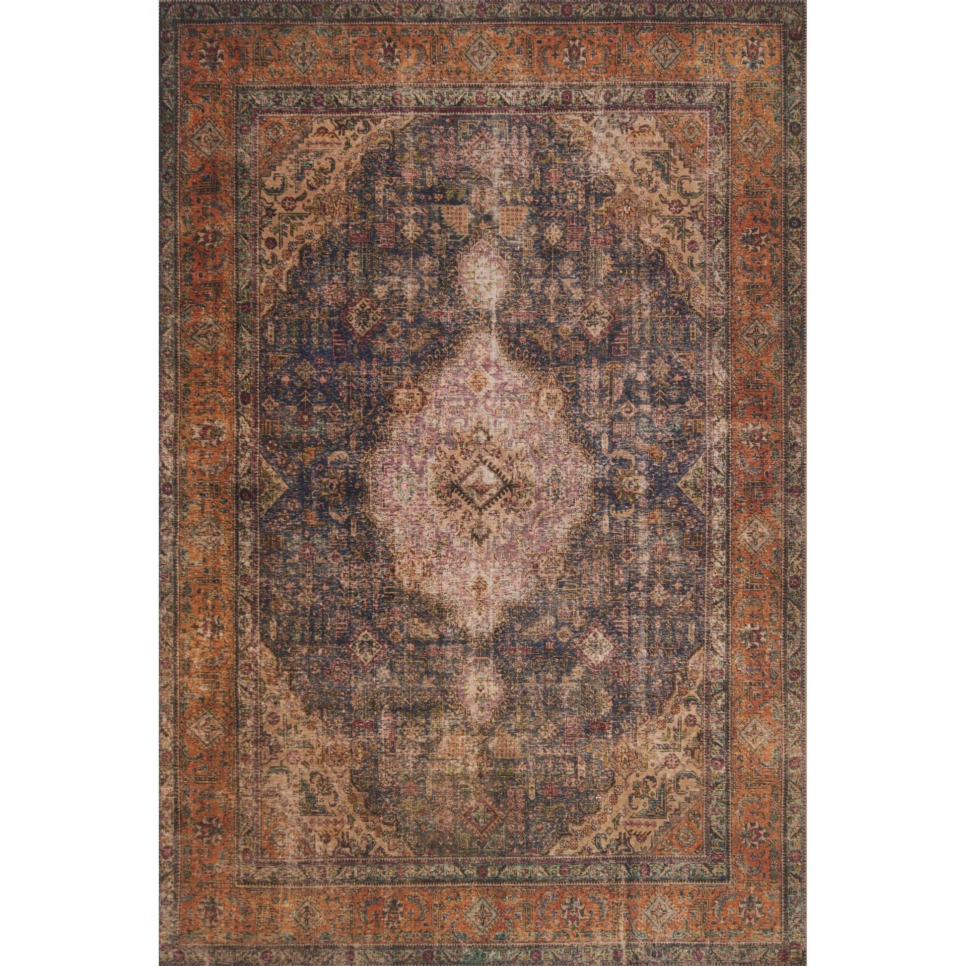 Loren LQ-02 Rug by Loloi in plum, multi. Made from 100% polyester in a rustic style.