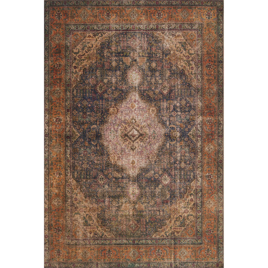 Loren LQ-02 Rug by Loloi II in plum, multi. Made from 100% polyester in a rustic style.