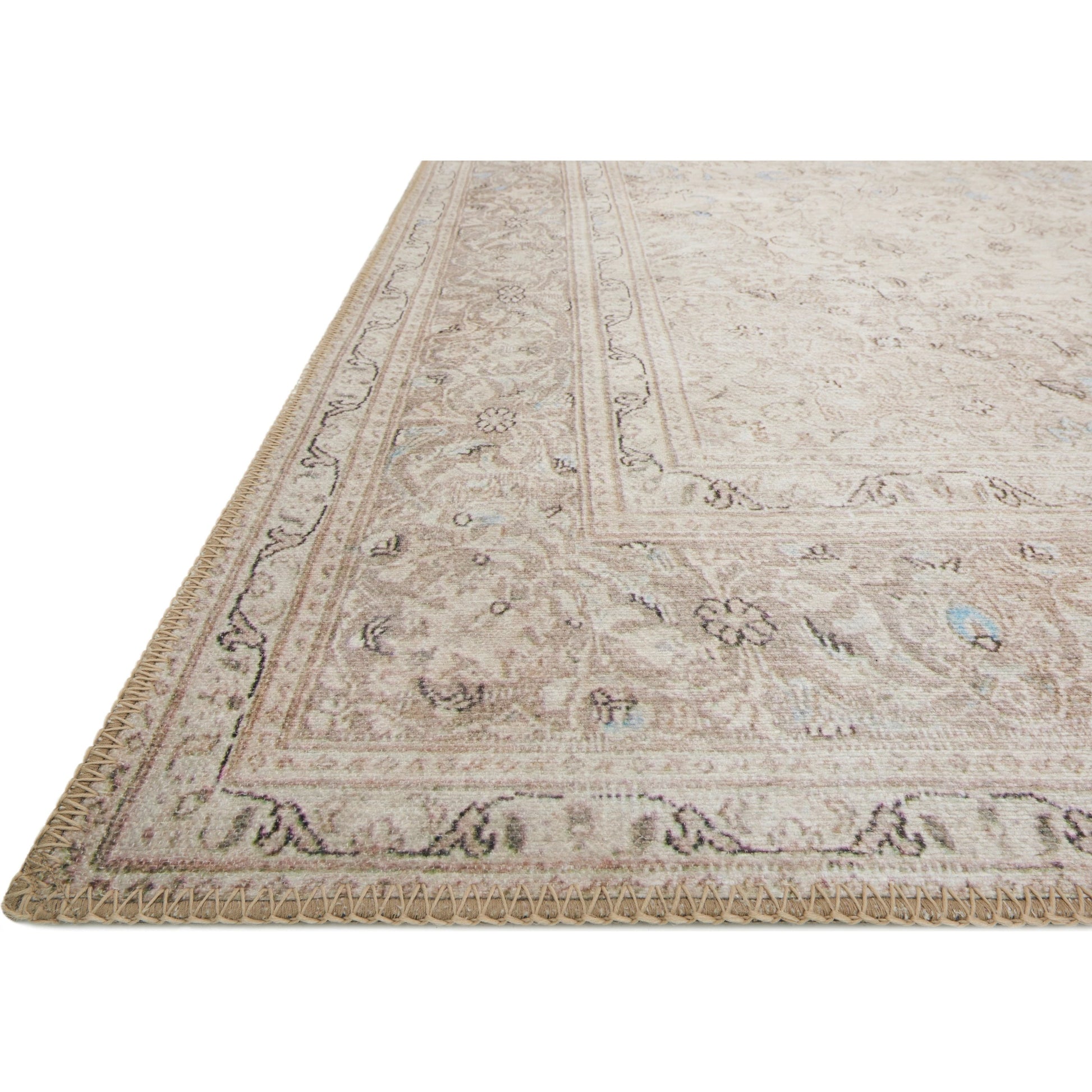 Loren LQ-03 Rug by Loloi in sand, taupe. Made from 100% polyester in a traditional style.