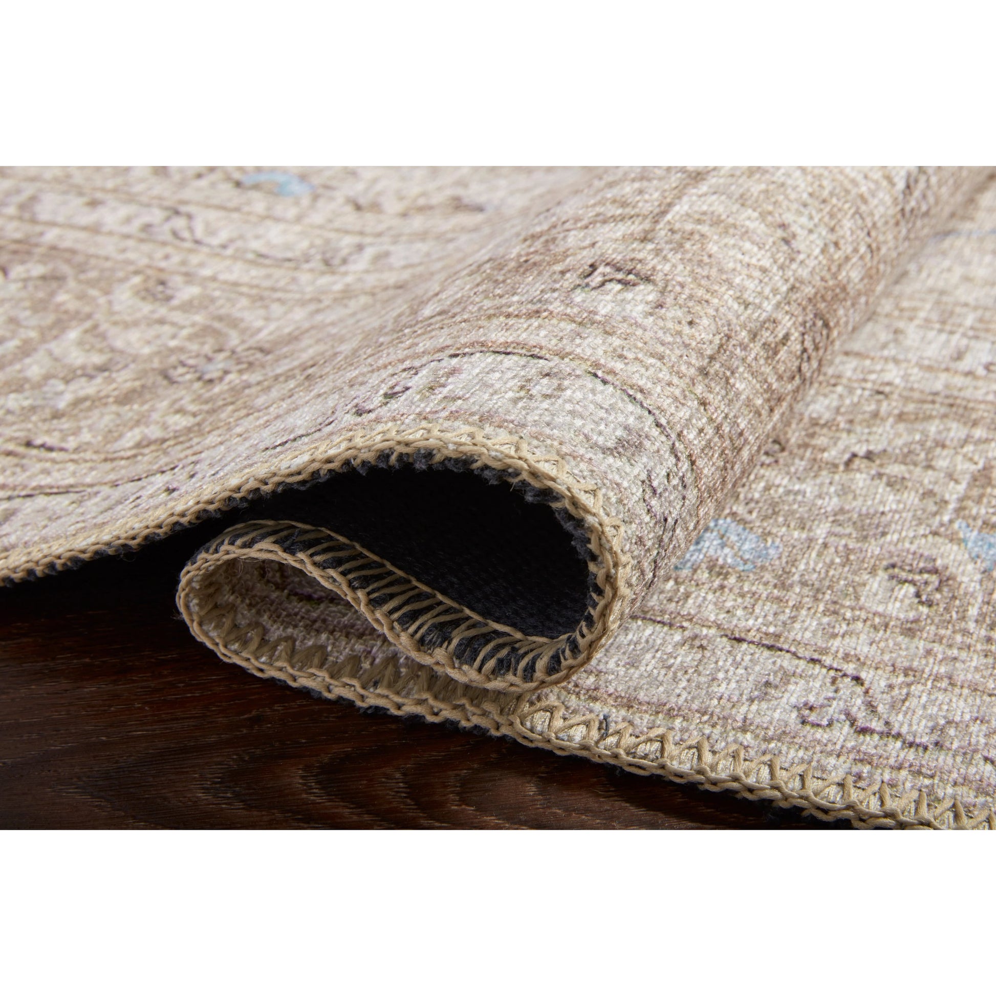 Loren LQ-03 Rug by Loloi in sand, taupe. Made from 100% polyester in a traditional style.
