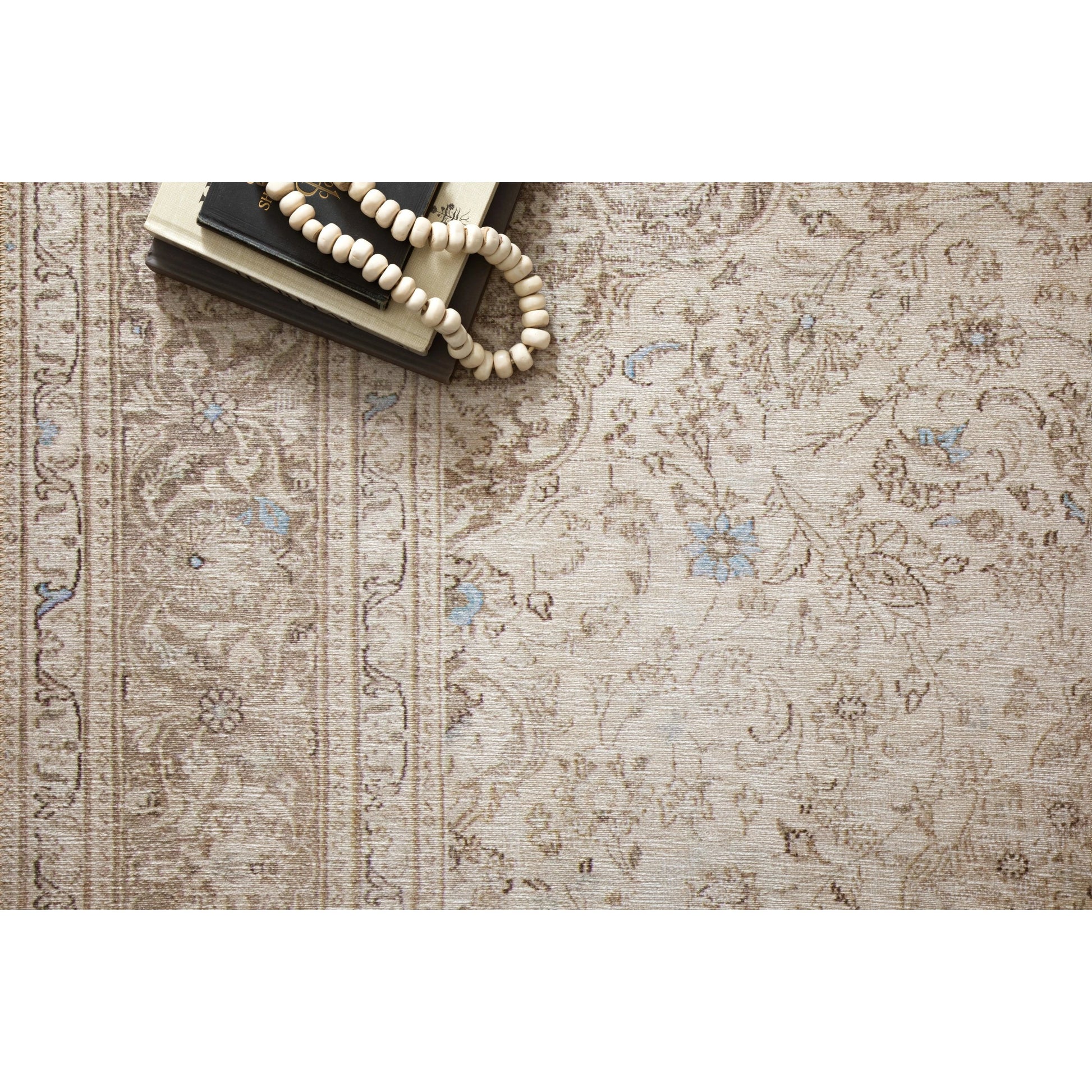Loren LQ-03 Rug by Loloi in sand, taupe. Made from 100% polyester in a traditional style.