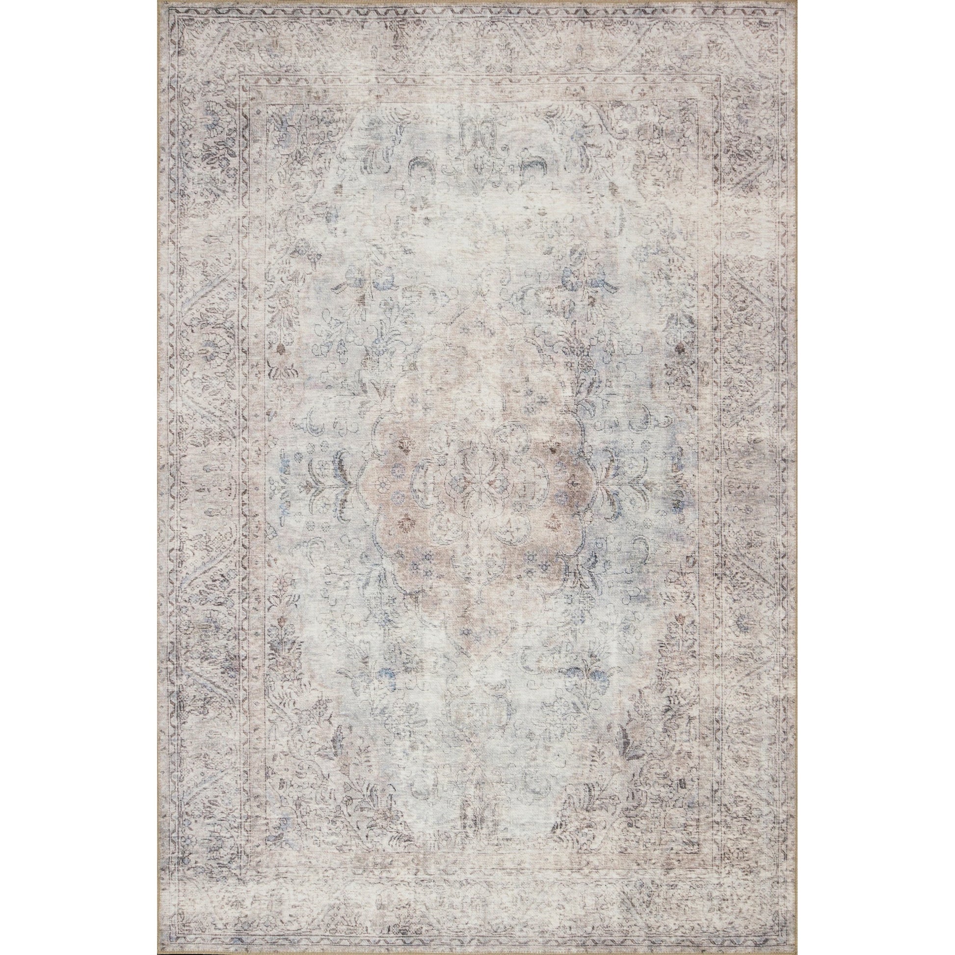 Loren LQ-04 Rug by Loloi in silver, slate. Made from 100% polyester in a traditional style.