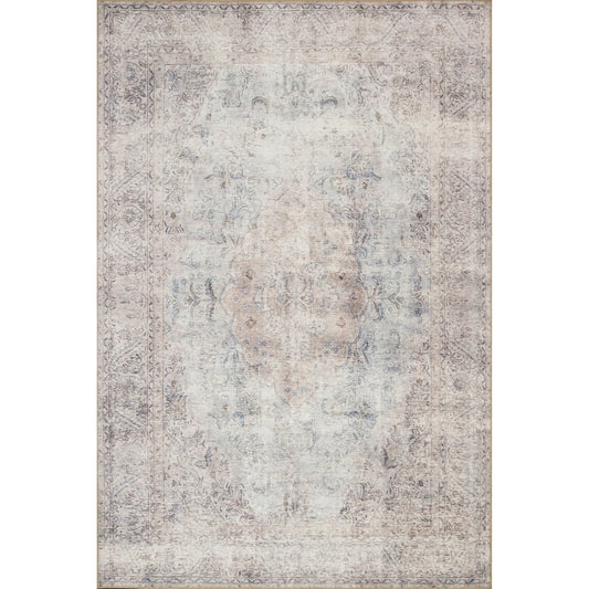 Loren LQ-04 Rug by Loloi II in silver, slate. Made from 100% polyester in a traditional style.