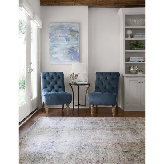Loren LQ-04 Rug by Loloi II in silver, slate. Made from 100% polyester in a traditional style.