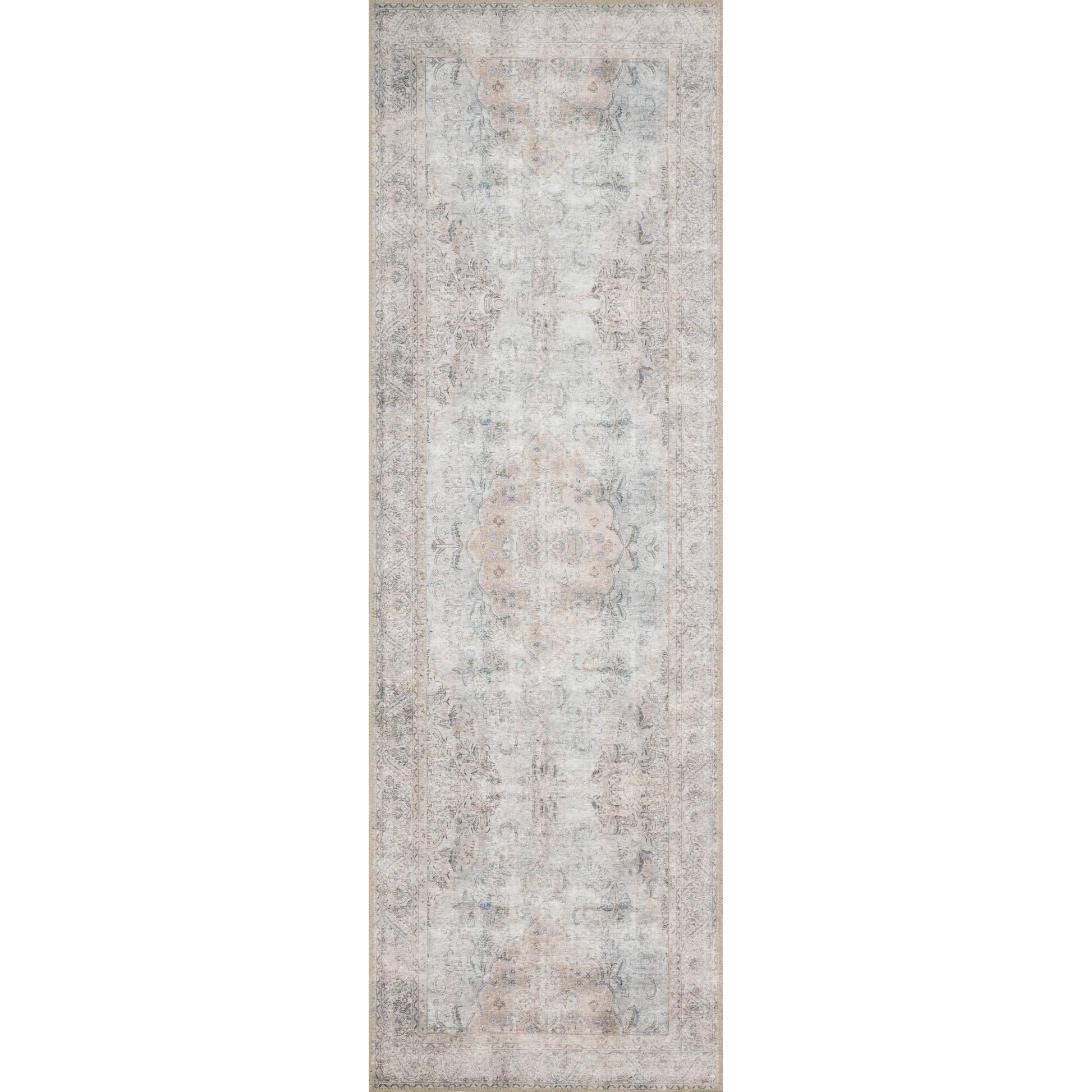 Loren LQ-04 Rug by Loloi in silver, slate. Made from 100% polyester in a traditional style.