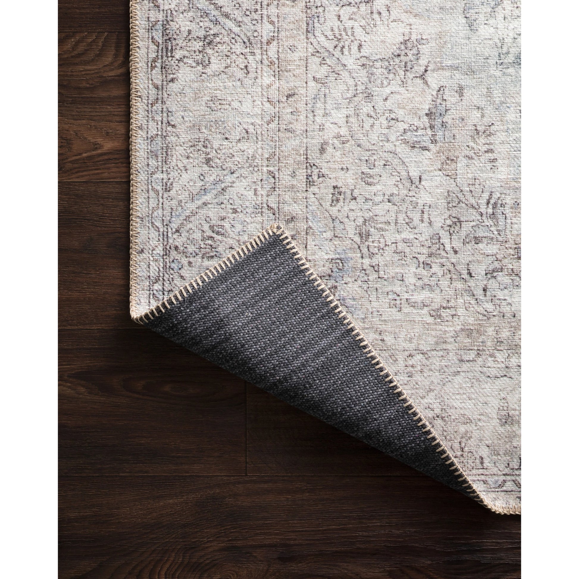 Loren LQ-04 Rug by Loloi in silver, slate. Made from 100% polyester in a traditional style.