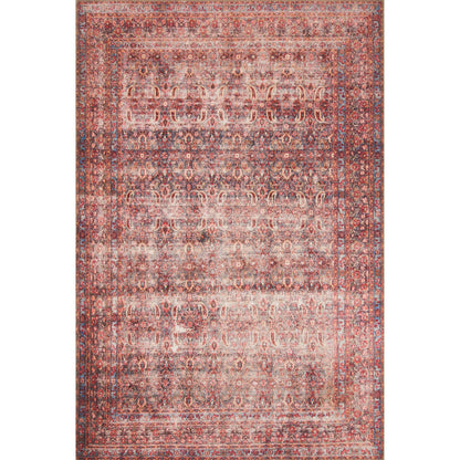 Loren LQ-05 Rug by Loloi in eggplant, crimson. Made from 100% polyester in a traditional style.
