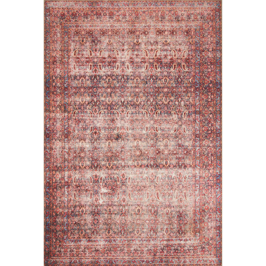 Loren LQ-05 Rug by Loloi II in eggplant, crimson. Made from 100% polyester in a traditional style.
