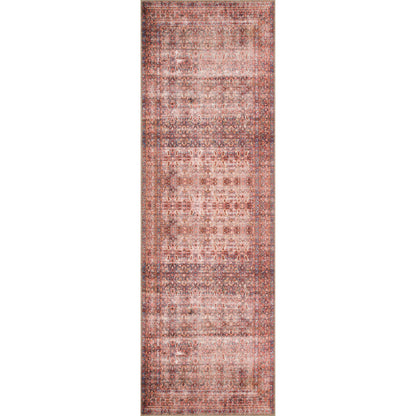 Loren LQ-05 Rug by Loloi in eggplant, crimson. Made from 100% polyester in a traditional style.