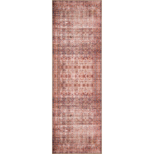 Loren LQ-05 Rug by Loloi in eggplant, crimson. Made from 100% polyester in a traditional style.