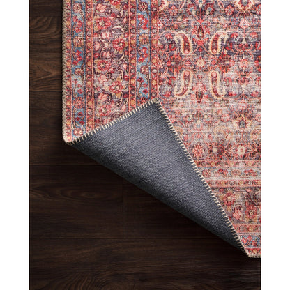 Loren LQ-05 Rug by Loloi in eggplant, crimson. Made from 100% polyester in a traditional style.