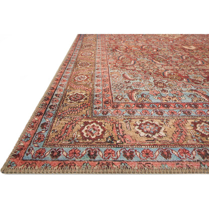 Loren LQ-06 Rug by Loloi in red, multi. Made from 100% polyester in a rustic style.