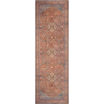Loren LQ-06 Rug by Loloi in red, multi. Made from 100% polyester in a rustic style.
