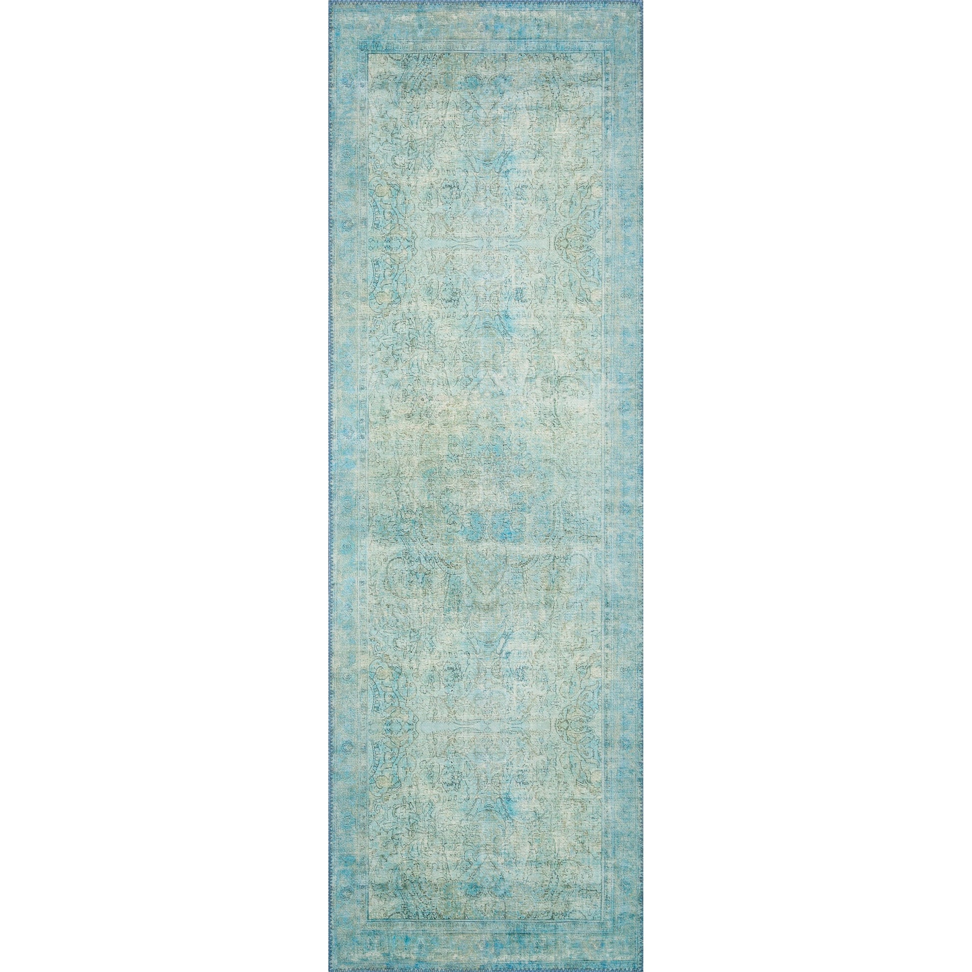 Loren LQ-08 Rug by Loloi in aqua. Made from 100% polyester in a coastal style.