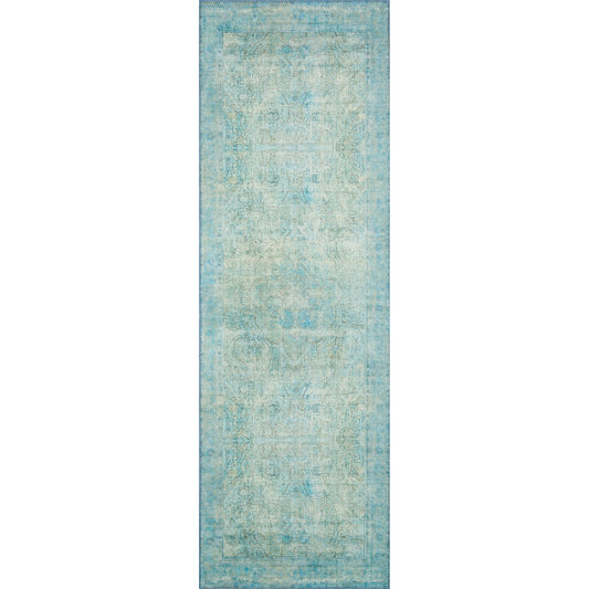 Loren LQ-08 Rug by Loloi in aqua. Made from 100% polyester in a coastal style.