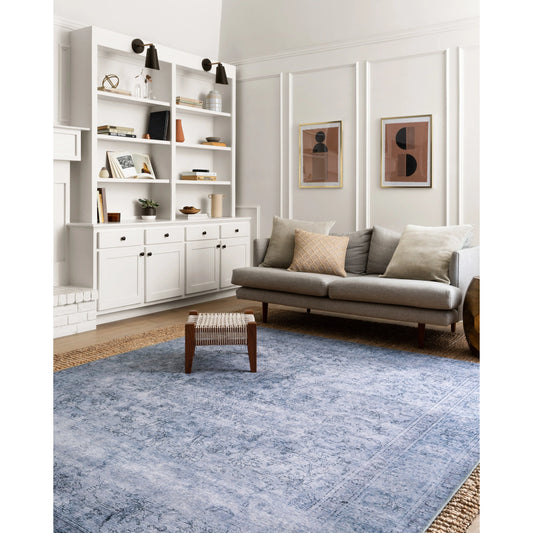 Loren LQ-09 Rug by Loloi II in slate. Made from 100% polyester in a transitional style.