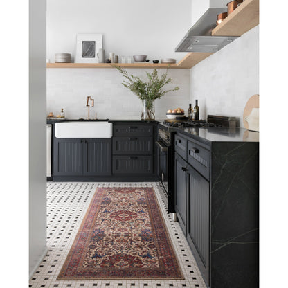 Loren LQ-11 Rug by Loloi in sand, multi. Made from 100% polyester in a traditional style.