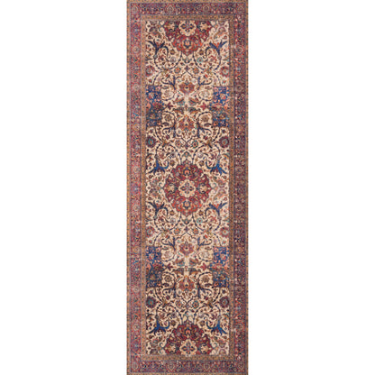 Loren LQ-11 Rug by Loloi in sand, multi. Made from 100% polyester in a traditional style.