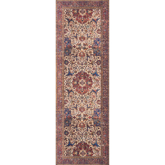 Loren LQ-11 Rug by Loloi in sand, multi. Made from 100% polyester in a traditional style.