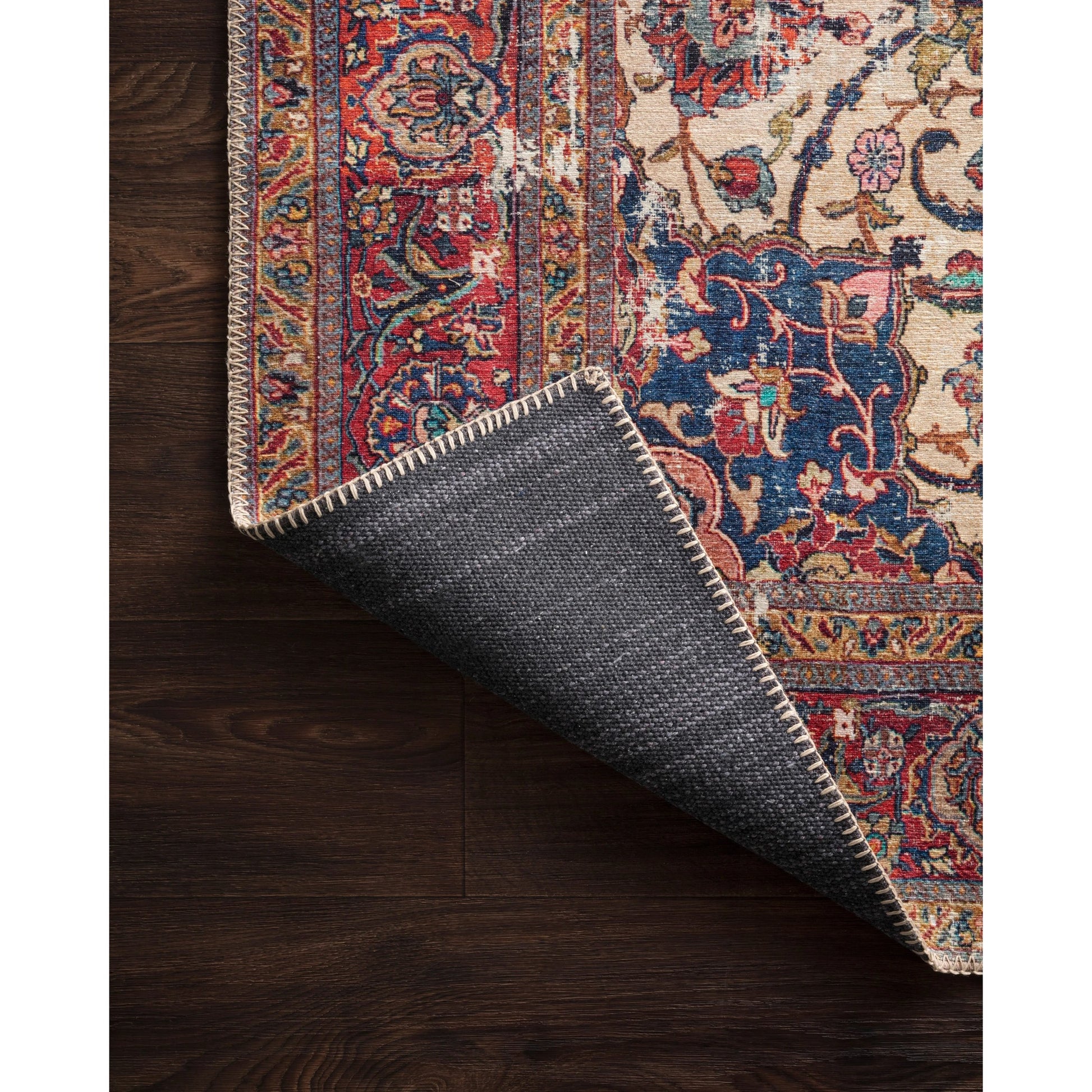 Loren LQ-11 Rug by Loloi in sand, multi. Made from 100% polyester in a traditional style.