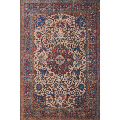 Loren LQ-11 Rug by Loloi in sand, multi. Made from 100% polyester in a traditional style.
