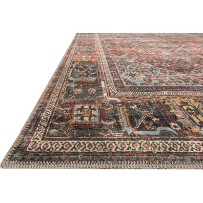 Loren LQ-13 Rug by Loloi in brick, midnight. Made from 100% polyester in a traditional style.
