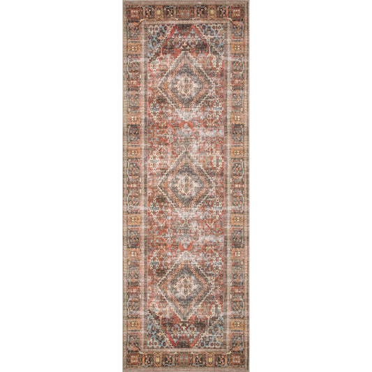 Loren LQ-13 Rug by Loloi in brick, midnight. Made from 100% polyester in a traditional style.