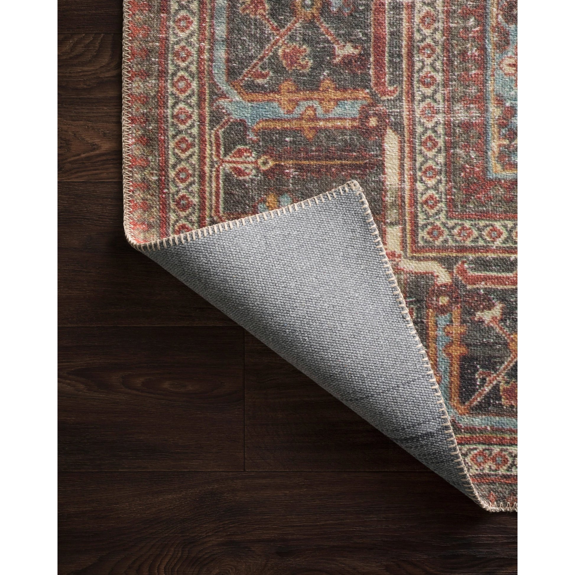 Loren LQ-13 Rug by Loloi in brick, midnight. Made from 100% polyester in a traditional style.