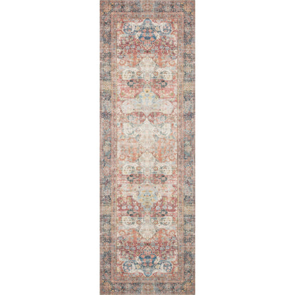 Loren LQ-14 Rug by Loloi in brick, multi. Made from 100% polyester in a traditional style.