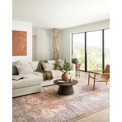 Loren LQ-15 Rug by Loloi in terracotta, sky. Made from 100% polyester in a traditional style.