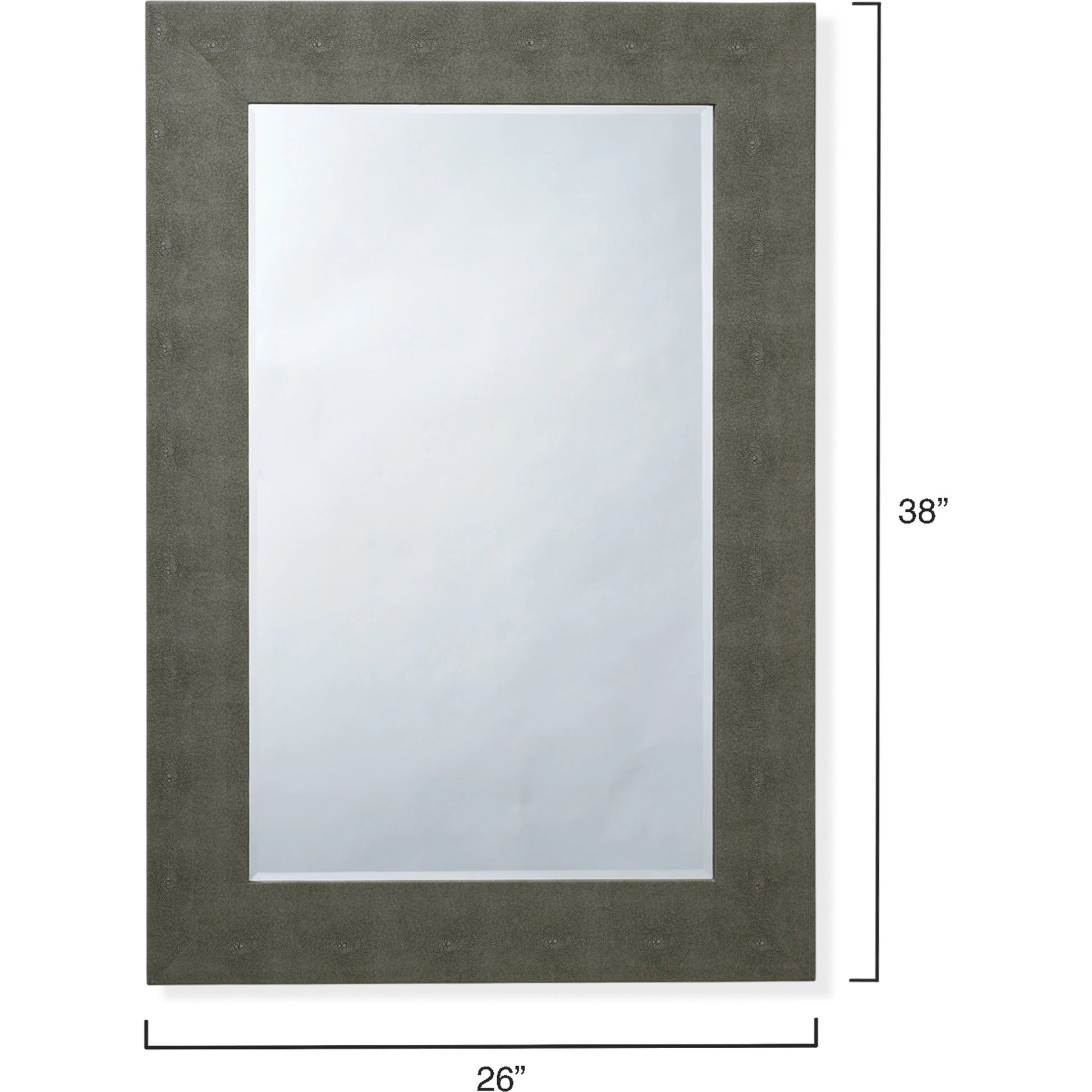 Structure Rectangle Mirror by Lifestyle by JY. Made from faux shagreen and glass in a modern style.