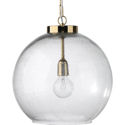 Luca Pendant by Lifestyle by JY in antique brass, seeded glass. Made from glass, metal in a modern style.