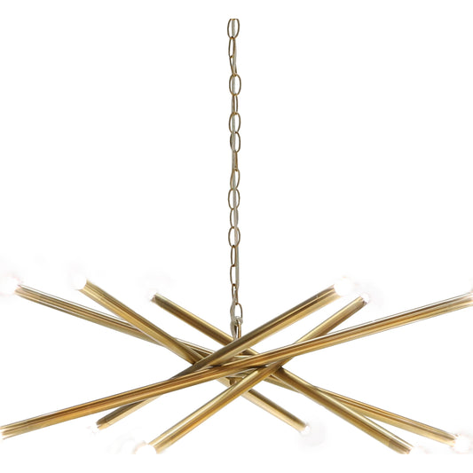 Luisa Modern Chandelier by Worlds Away in antique brass and antique brass. Made from metal in a modern style.