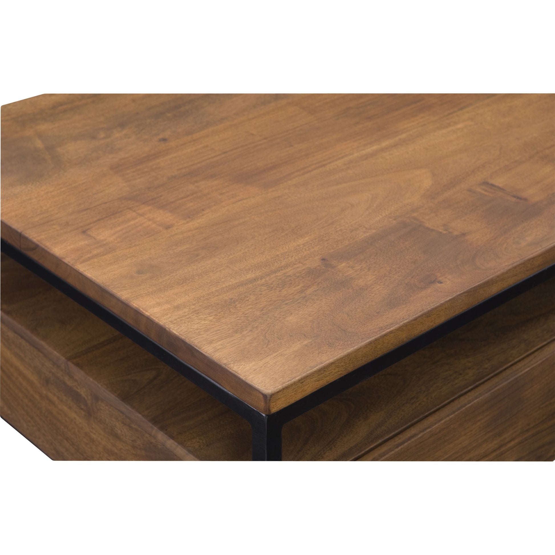 Vancouver Coffee Table by Moe's Home Collection in light brown. Made from acacia wood, iron in a modern style.