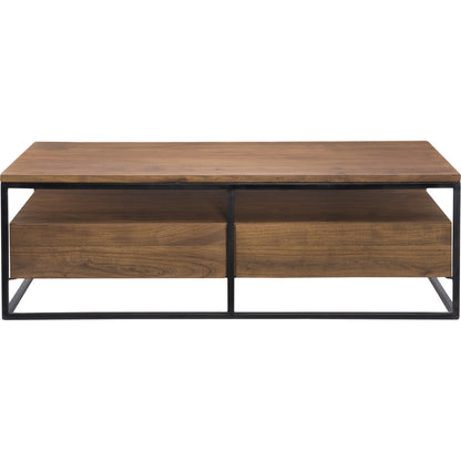 Vancouver Coffee Table by Moe's Home Collection in light brown. Made from acacia wood, iron in a modern style.