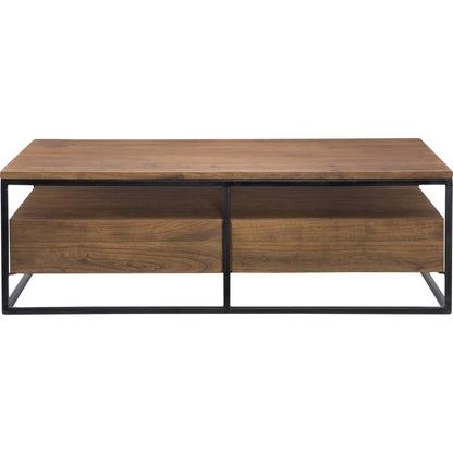 Vancouver Coffee Table by Moe's Home Collection in light brown. Made from acacia wood, iron in a modern style.
